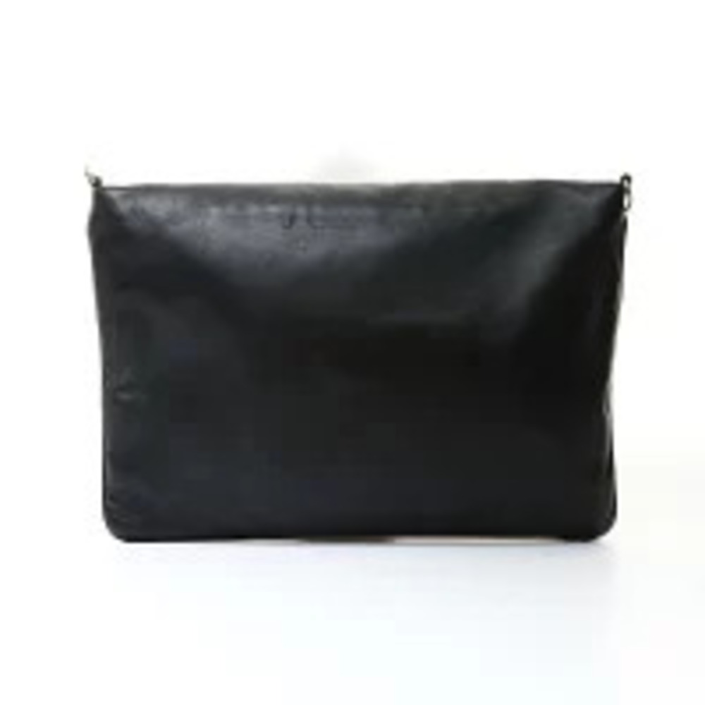 Fendi Bucket Leather Clutch Shoulder Bag Black